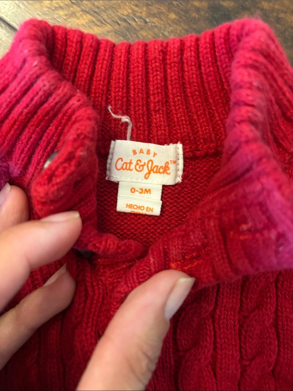 Baby Multi-Color Striped Knit Romper & Red Cable-Knit Sweater Set